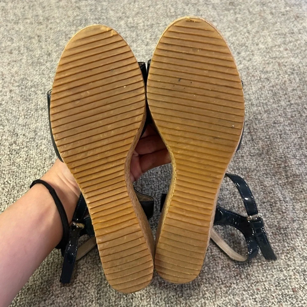 Boden Navy Wedge Sandal
